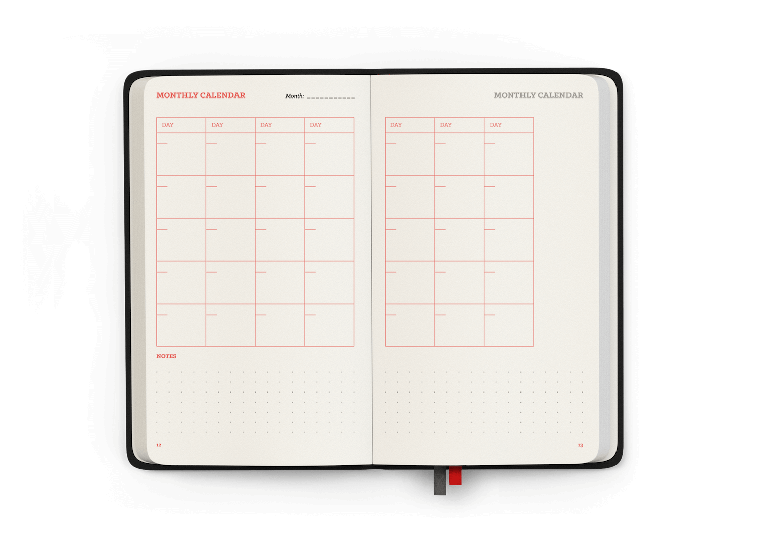 Book of Lift — Monthly calendars